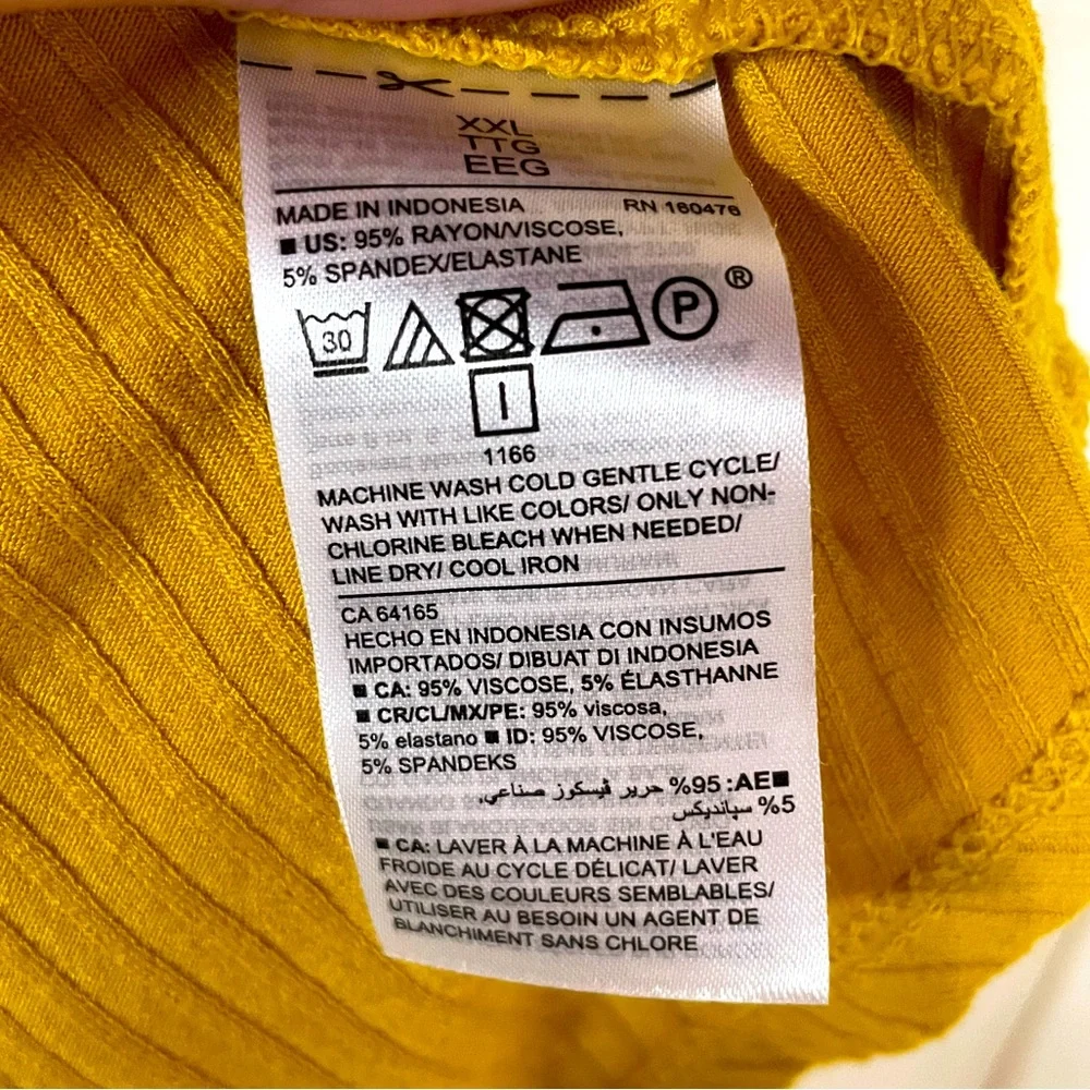 Old Navy Luxe Gold Yellow Ribbed Tank Top Sz XXL - Picture 4 of 5